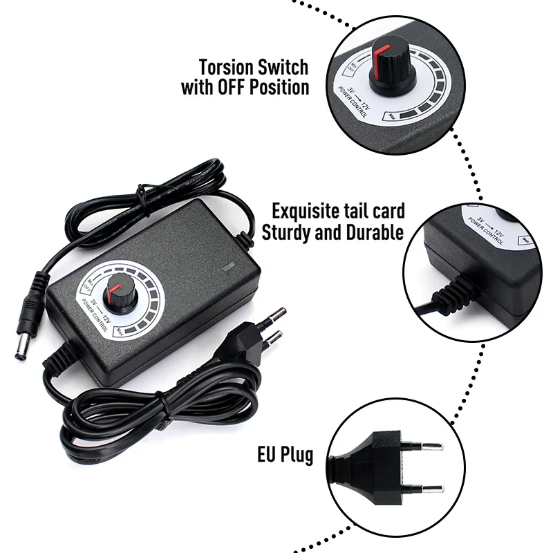 Регулируемый адаптер питания Трансформатор источника 1 в-24 В 3 в-12 переменного