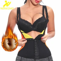 ningmi slimming shirt body shaper for women neoprene sauna sweat vest waist trainer tummy trimmer push up corset fitness top