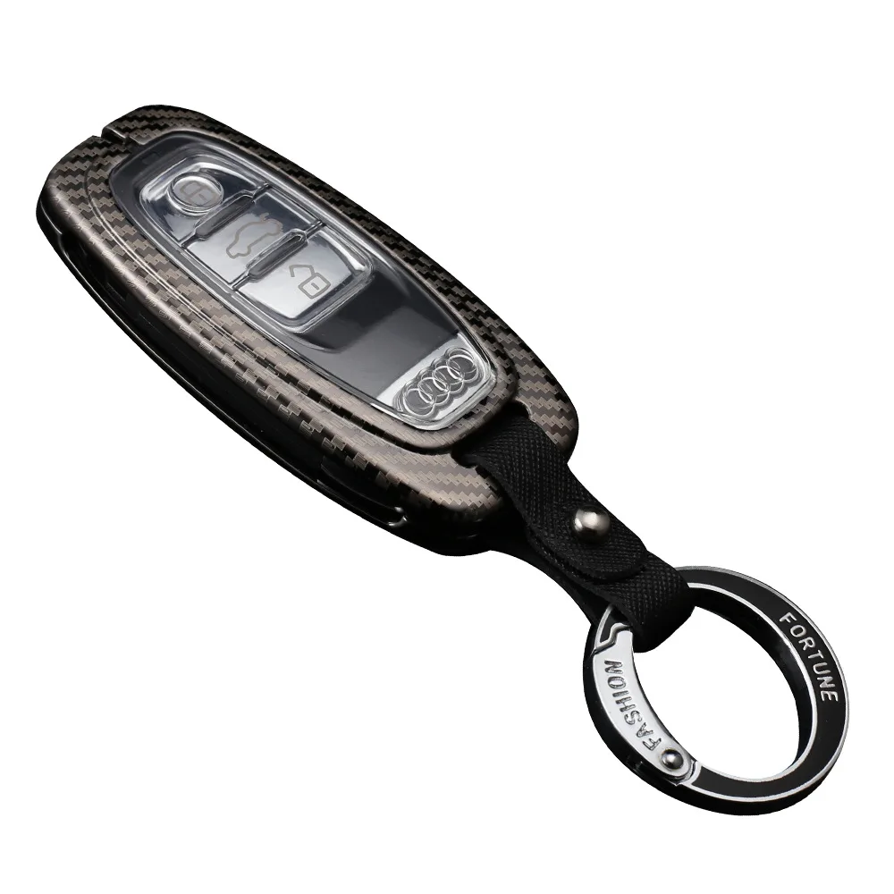

metal car key shell case for audi A6 A6L A4 A8 Q5 car accessories fashion key bag keychain high quality