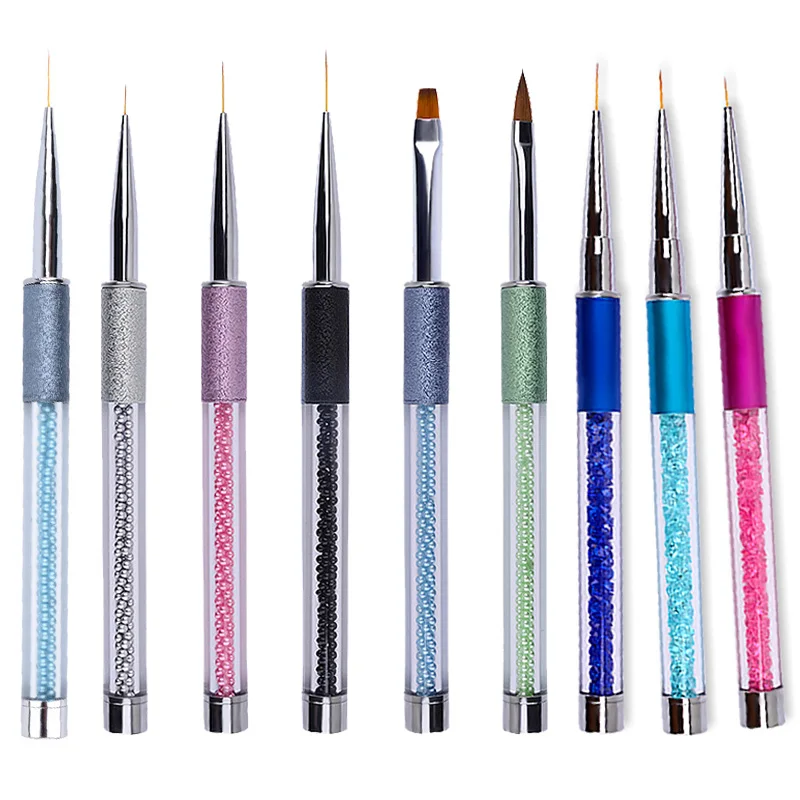 

1 piece Nail Art Liner Drawing Brush Pen Rhinestone Handle Manicure Nail Art Tool