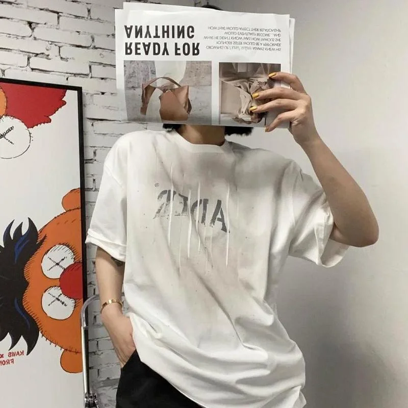 

Футболка 21SS с принтом в стиле классического платежа, тенниска из 100% хлопка с ошибками в стиле Хай-стрит, топ в стиле хип-хоп для мужчин и женщ...