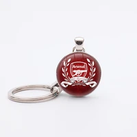 arsenalc football keychain silver plated pendant keyring handmade glass dome cabochon key holder jewelry fan gift