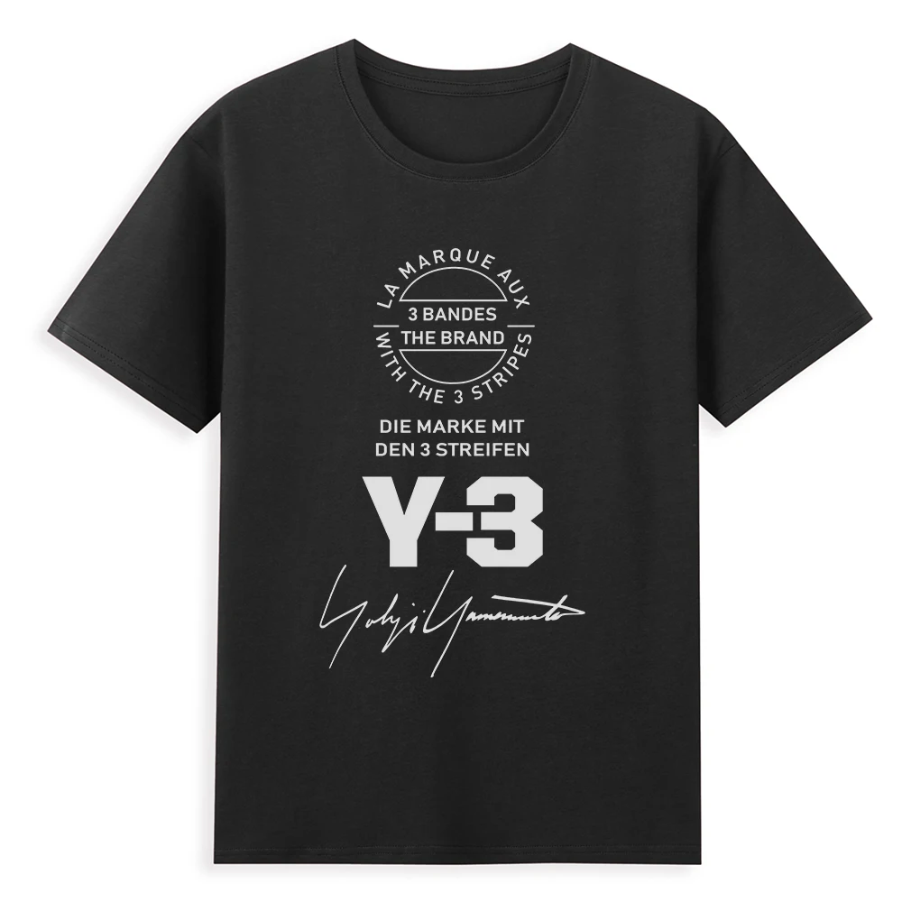 Brand Luxury Yohji T Shirt Yamamoto Letter Y/3 Men's Clothing Black Short Sleeve Four Seasons Pure Cotton Oversized T-shirts