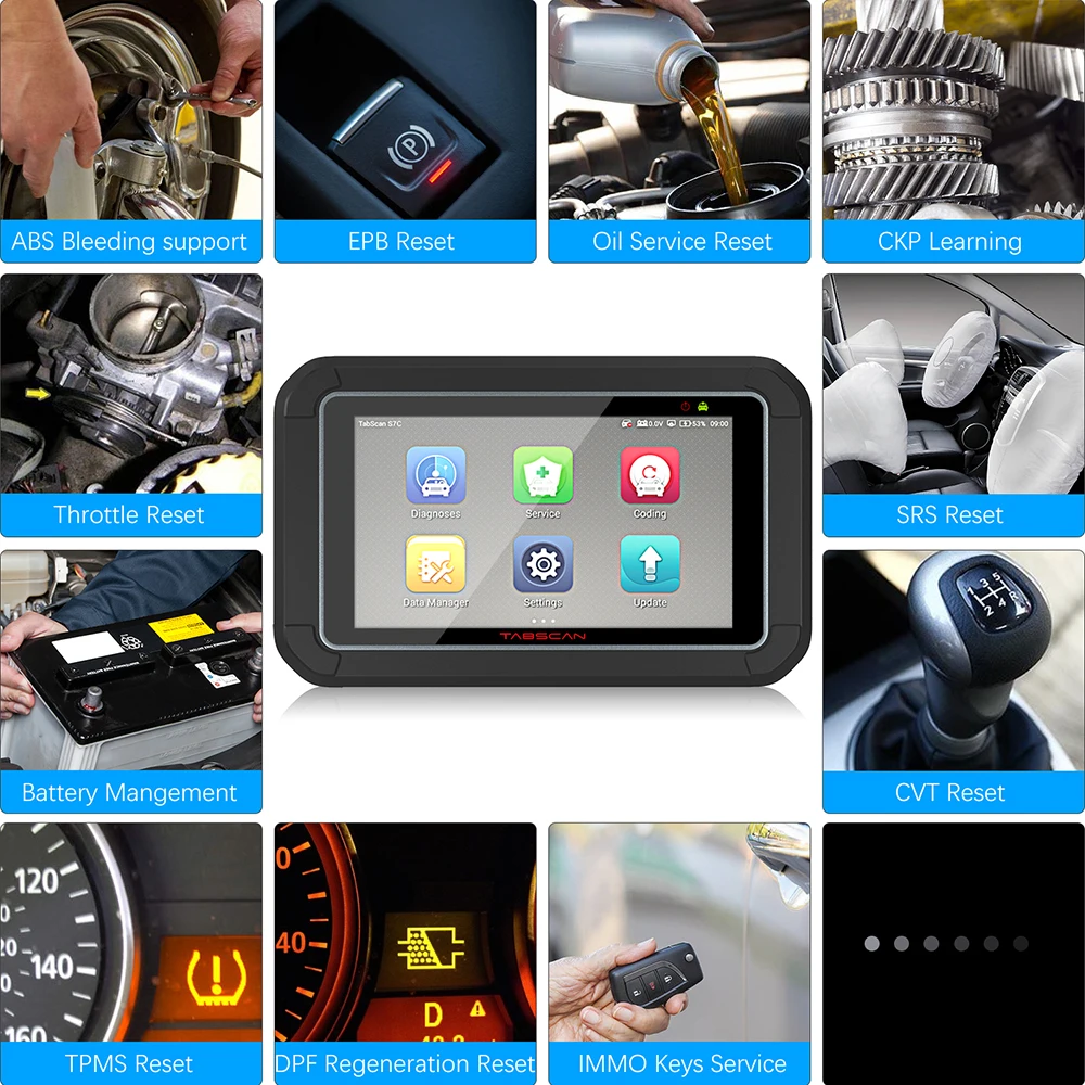 EUCLEIA S7C OBD2 автомобильный сканер диагностический инструмент Поддержка двигателя/ABS/Подушка безопасности/трансмиссия/EPB для всех электрических систем управления