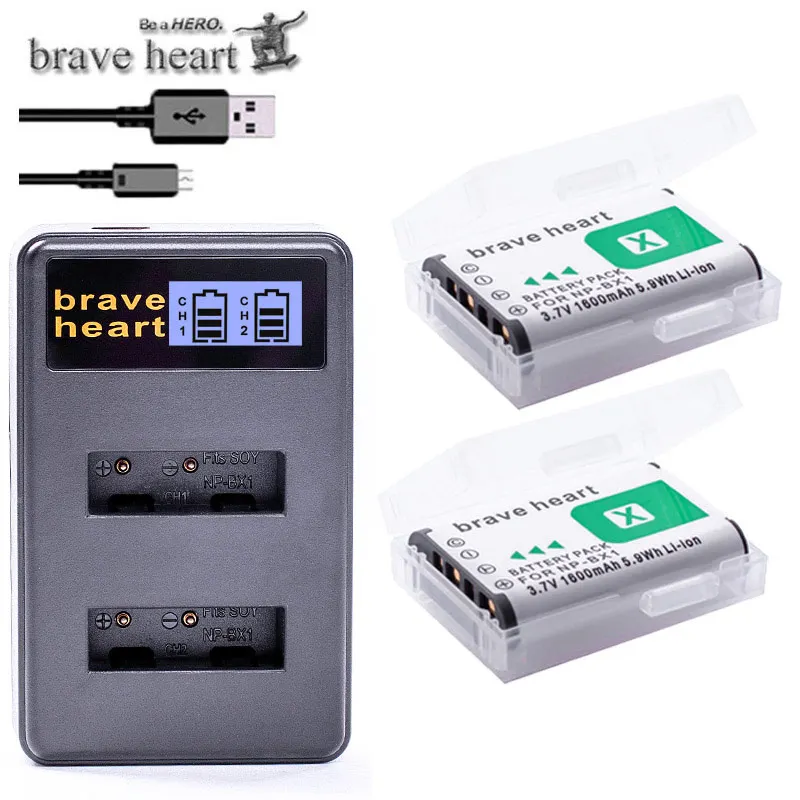 charger and 2battery 6x bateria NPBX1 NP-BX1 NP BX1 Battery Packs+ Dual USB Charger for Sony DSC RX1 RX100 AS100V M3 M2 HX300 HX400 HX50 HX60 GWP88 - Цвет: charger and 2battery
