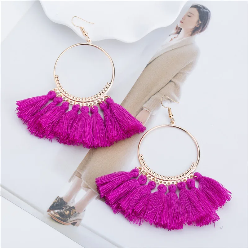 Новые серьги ручной работы с кисточками для женщин этнические большие висячие