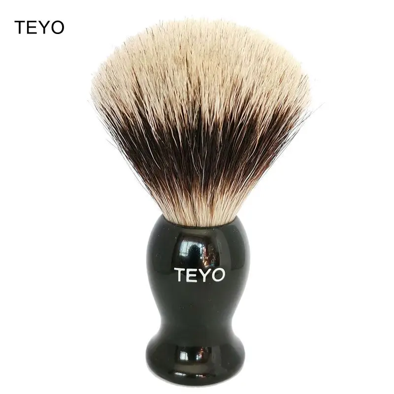TEYO двухполосная тонкая щетка для бритья волос барсука из смолы ручка с