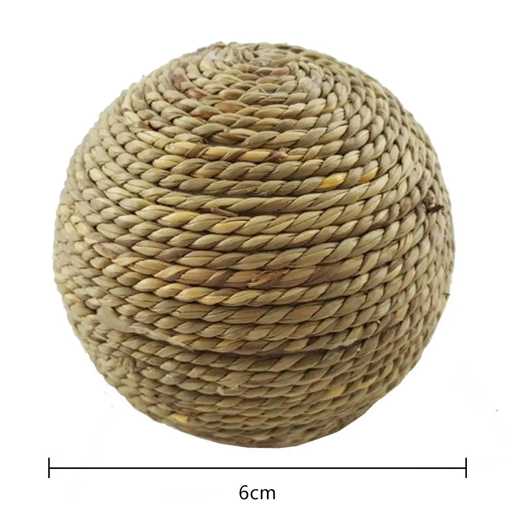 

6cm Pet Chew Toy Natural Grass Ball For Rabbit Hamster Guinea Pig For Tooth Cleaning Pet Supplies Small Animal Toys