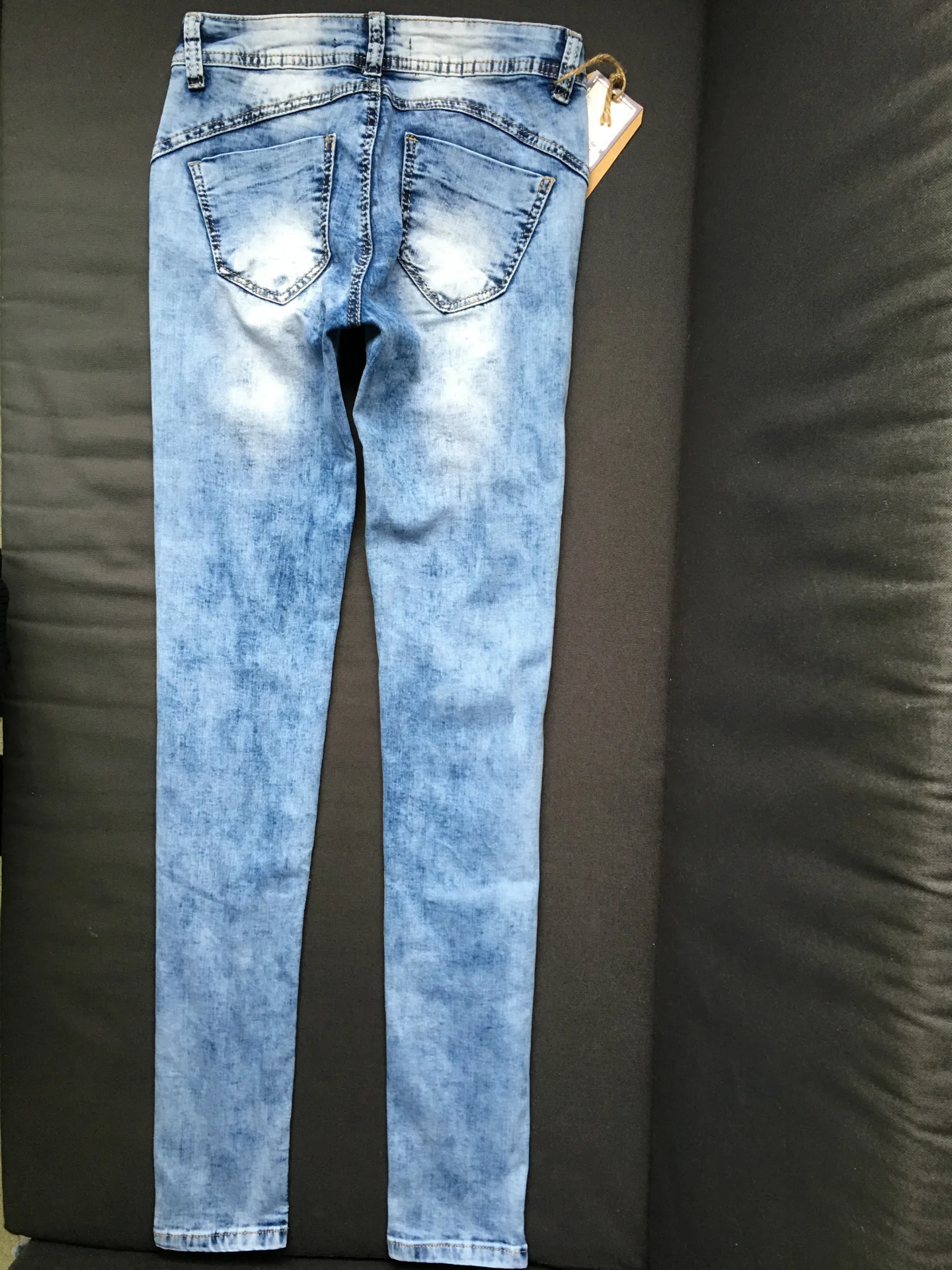 

Fashion Casual Womens Ladies Skinny Spliced Ripped Denim Pants Slim Pencil Jeans Trousers Blue L0494