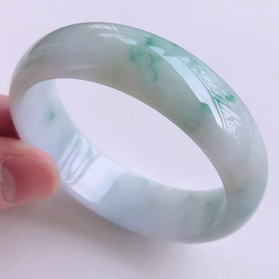 

Natural Burmese Jade Blue Flower 54-64mm Bracelet Elegant Princess Jewelry Gift Best Mother for Girlfriend