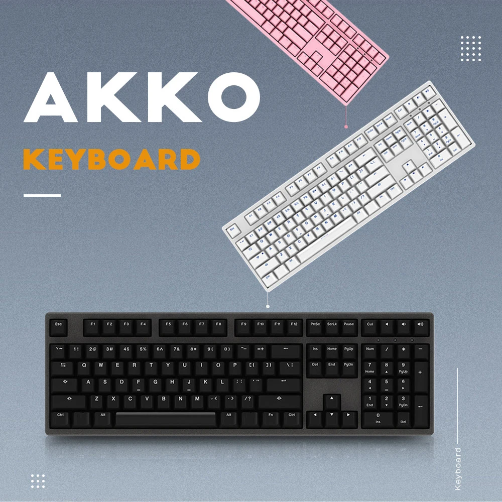 Оригинальная игровая клавиатура AKKO 3108DS, механическая, 108 клавиш, USB, проводная, компьютерная, игровая, Cherry MX Switch, 85%, PBT, макро, программируемая