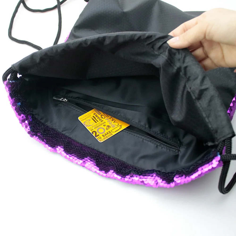 New Style Toggle Color-changing Sequins Sports Bag Waterproof Oxford Cloth Drawstring Drawstring Pocket Outdoor Backpack