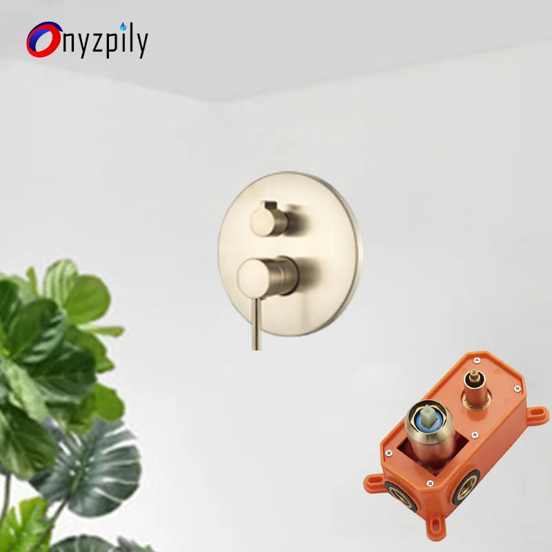 Onyzpily матовый золотой сменный смеситель клапан 2 способа воды смеситель для душа катушка смеситель клапан смеситель для душа с картриджем