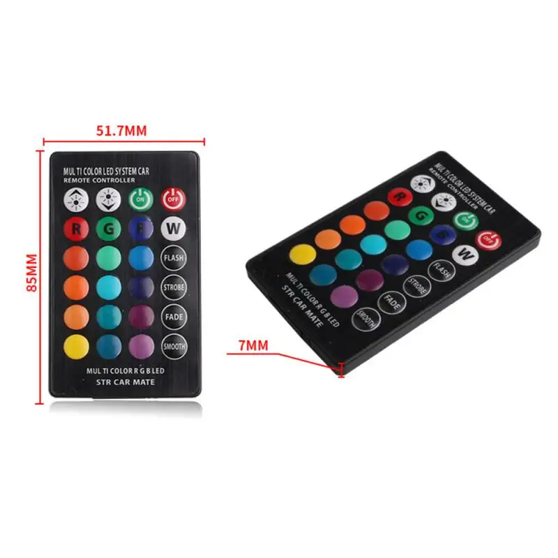 

2x 5050 SMD RGB LED T10 W5W 194 168 Auto Car Wedge Side Light Multicolor LEDs Demo Lamp Bulb With Remote Controller For Car