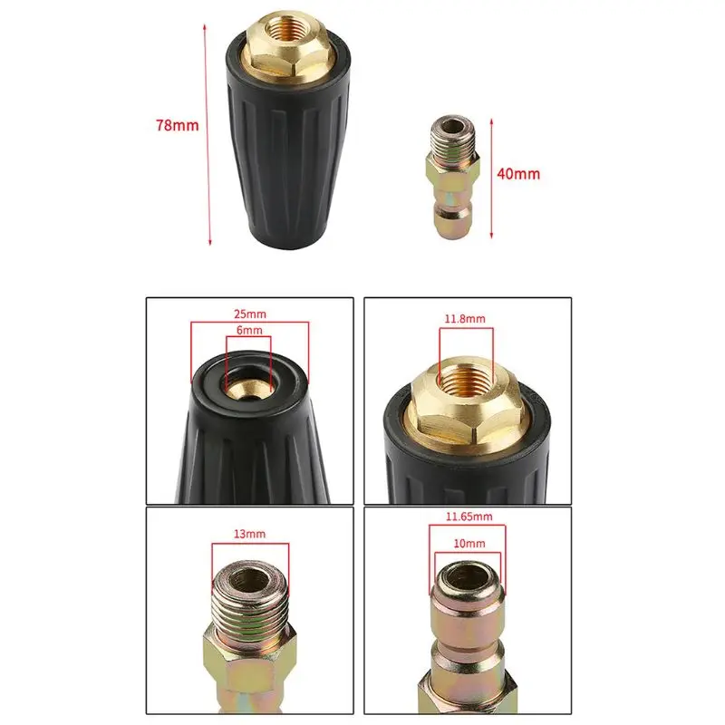 

360 Rotating Turbo Nozzle High Pressure Washer 3600PSI with 1/4 Quick Connector Car Washer Car Wash & Maintenance