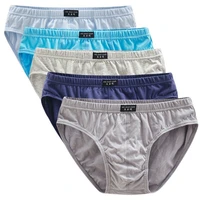 5pcslot mens briefs cotton mid waist youth underwear pure color comfortable breathable pius size mens briefs