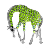 cindy xiang giraffe eating grass brooch rhinestone animal pin 3 colors available fashion coat accessories high quality