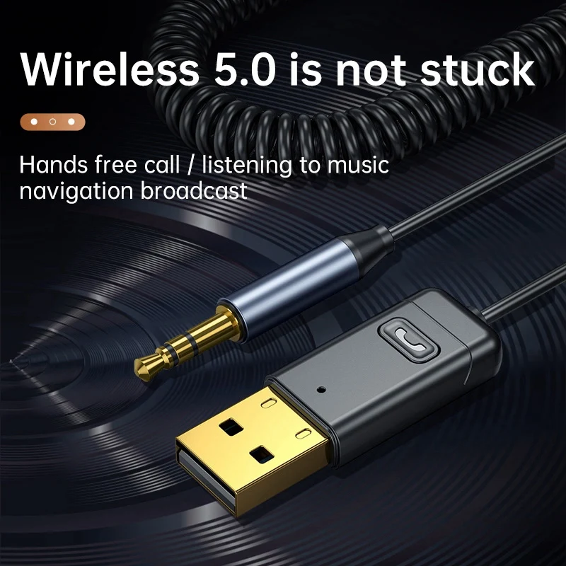 

Car Bluetooth Receiver,Aux Bluetooth Cable for Car 3.5mm Jack 5.0 Receiver Speaker Audio Music Transmitter