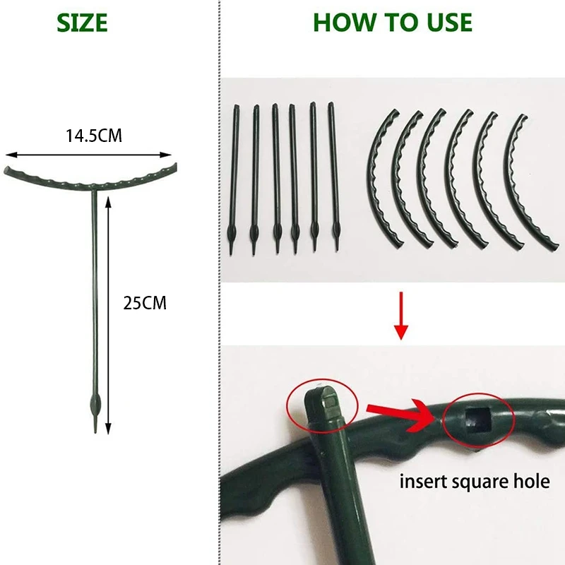 

8PC Plant Support Pile, Garden Flower and Green Plant Support Ring, Flowerpot Support Ring, Suitable for Garden