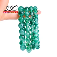 handmade natural green grass jades bracelet stone round beads for women men elastic healing yoga bracelet 4 6 8 10 12mm 7 5 inch
