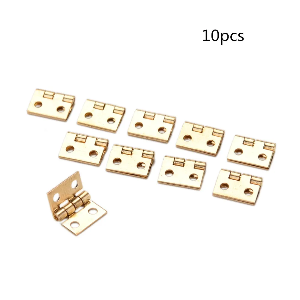 10 шт. мини-шарнир для ящика шкафа шарнир припоя медный Золотой 4 маленький