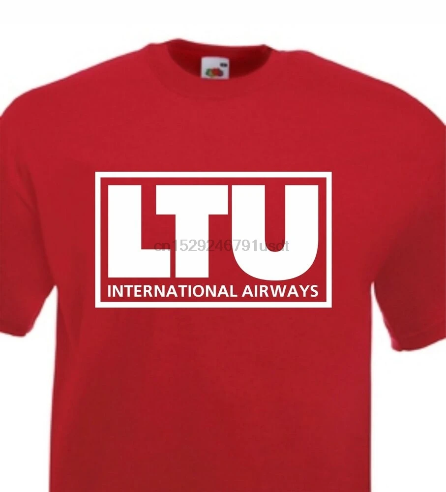 Футболка с логотипом немецкой авиакомпании LTU Airlines в стиле ретро | Мужская одежда