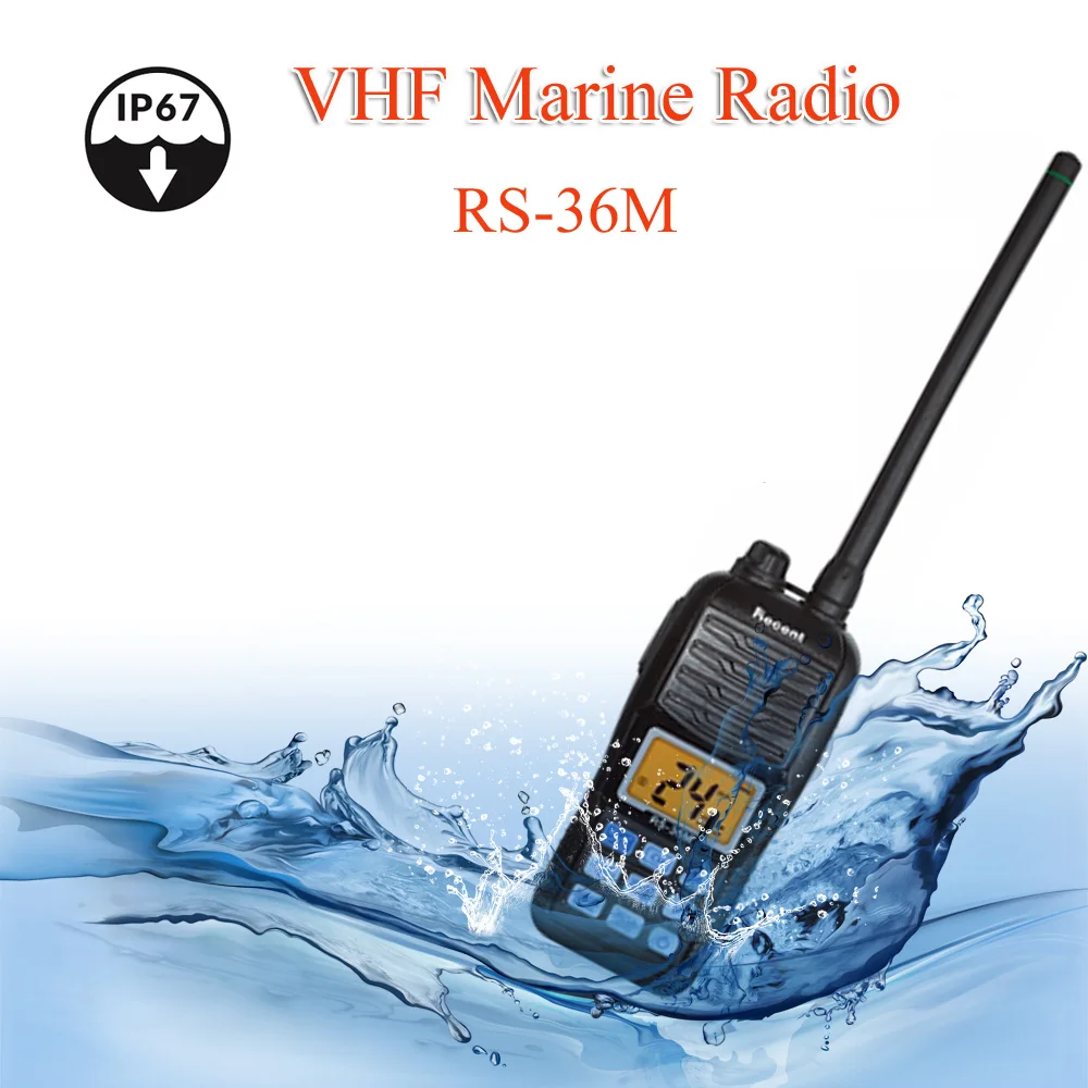 

VHF Marine Radio Recent RS-36M 156.000-161.450MHz New waterproof IP67 Handheld Float Radio Stadion 5W two way radio communicator