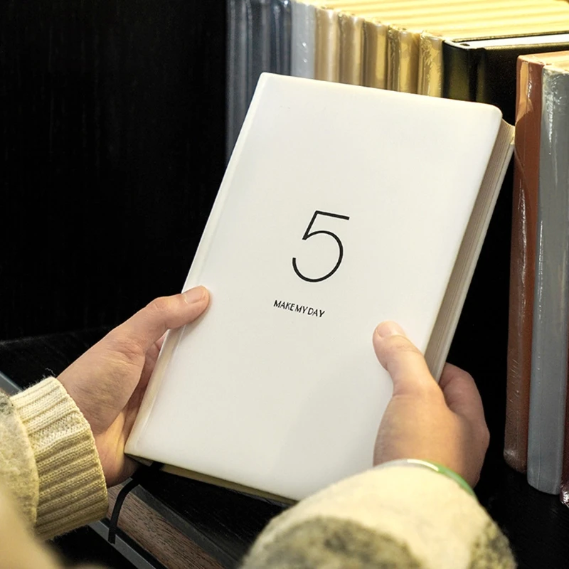 

416 Pages Super Thick Leather A5 Journal Notebook Schedule Daily Agenda Notepad P9YA