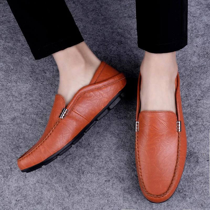 

Кроссовки мужские кожаные, повседневная обувь для отдыха, модные спортивные лоферы, плоская подошва, повседневные