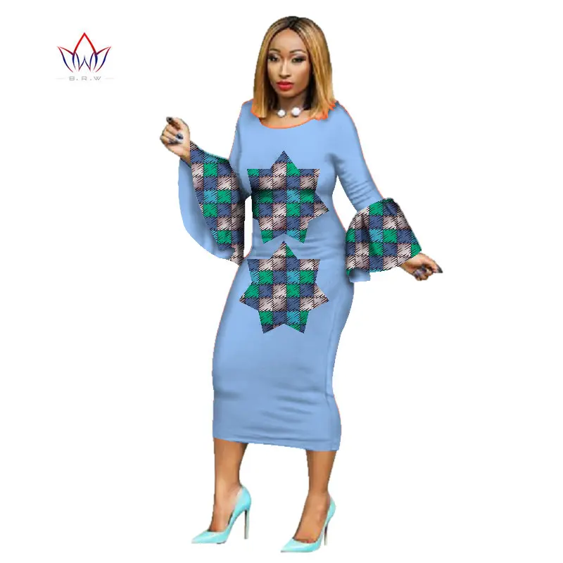 Платья для женщин 2021 платья Анкары с длинным рукавом хлопковый принт базин