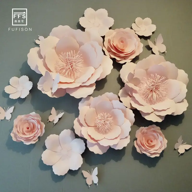 SET10 # ТФ бумажный цветок стены Свадебные 3D цветы украшения комнаты вечерние фонов