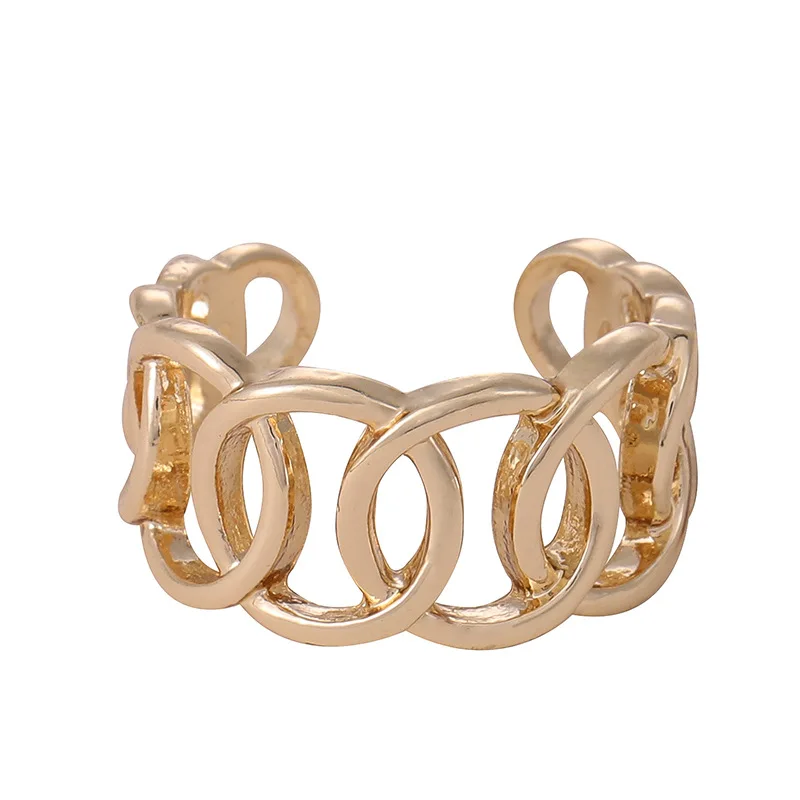 

Gold Silver Color Chunky Chain Rings Link Twisted Geometric Rings for Women Vintage Open Rings Adjustable 2020 Trendy