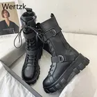 Ботинки женские кожаные, до середины икры, на молнии, с перекрестной шнуровкой, Осень-зима, 2020