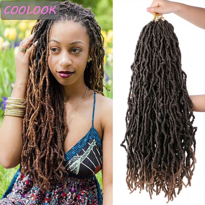 

Nu Locs Crochet Braid Hair 24 Inch Long Soft Faux Locs Hair Omber Synthetic Crochet Braiding Hair Extension Burgundy Dread Locks