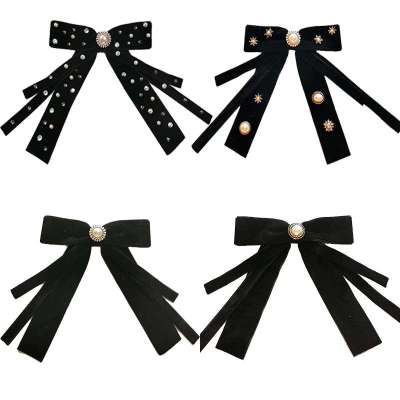 

Черный бархат заколки для волос для женщин и девочек жемчужные стразы лук заколки для волос аксессуары для волос винтажные заколка для волос Головные уборы