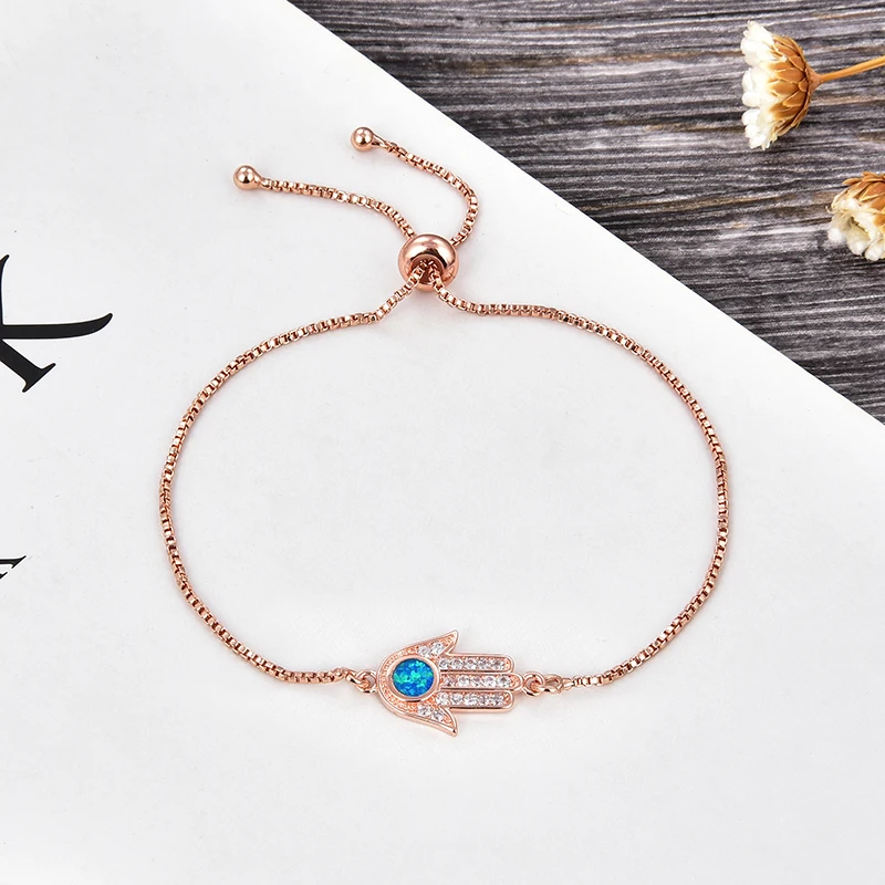 KAMAF 1 шт./рука Фатимы сглаза четыре цвета опал браслет женские свадебные украшения