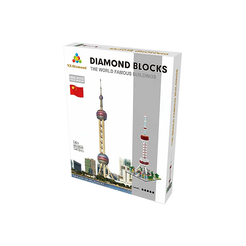 

The Oriental Pearl TV Tower Mini Building Block 3D DIY Micro Diamond Brick Famous Architecture Gift Toy