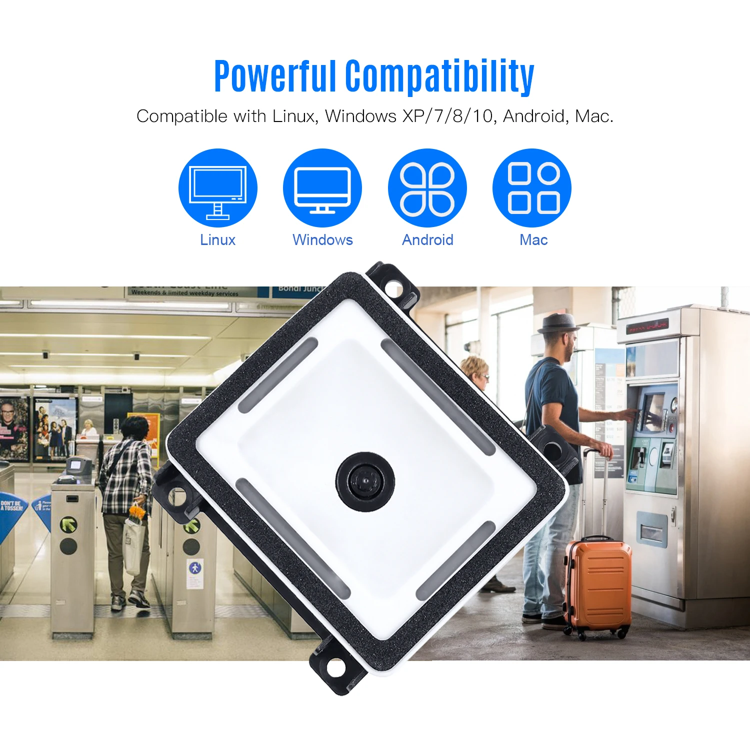 Aibecy 1D/2D/QR Встроенный сканер штрих кода самовсасывающий модуль USB соединение