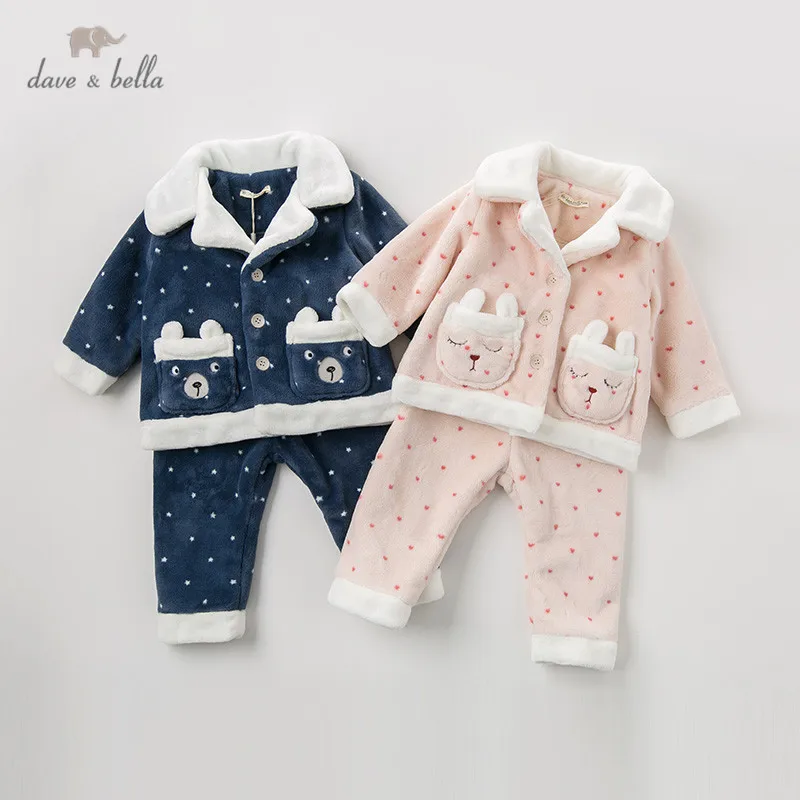 DBW11657 dave bella пижамный комплект для детей зимняя унисекс детская домашняя одежда с