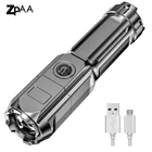 Портативный светодиодный фонасветильник сильный светильник перезаряжаемый зум бытовой и уличный портативный T6 светодиодный фонарь ing Flash светильник 2021