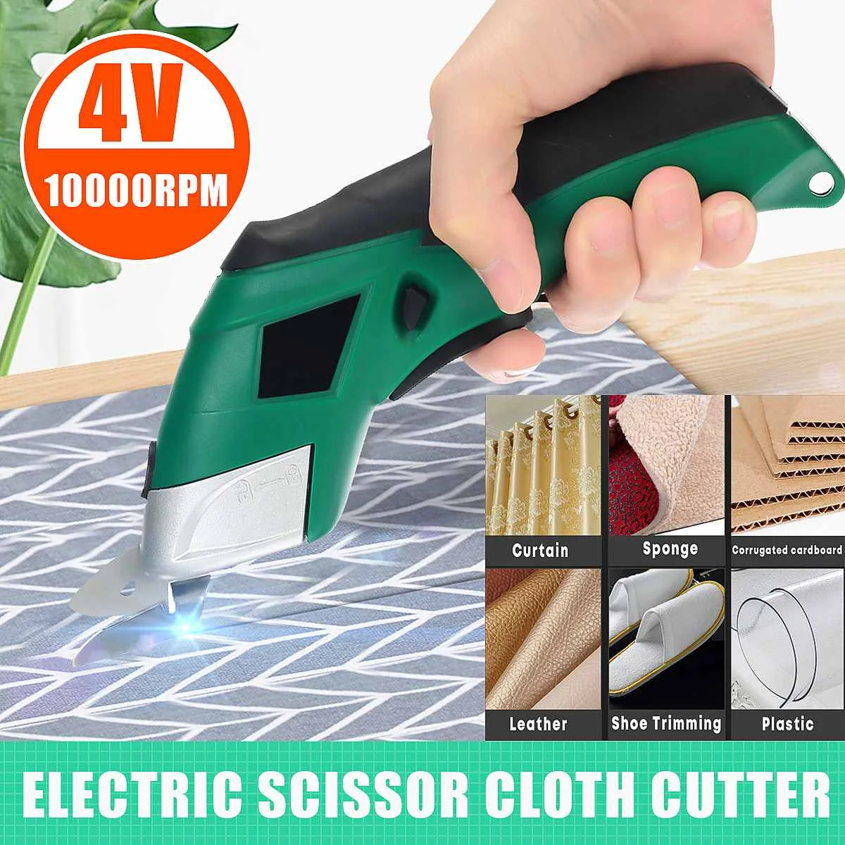 

4V Cordless Tailor Scissor Rechargeable Electric Scissors Fabric Leather Cloth Sewing Cutting Knife Shears Multipurpose Handheld