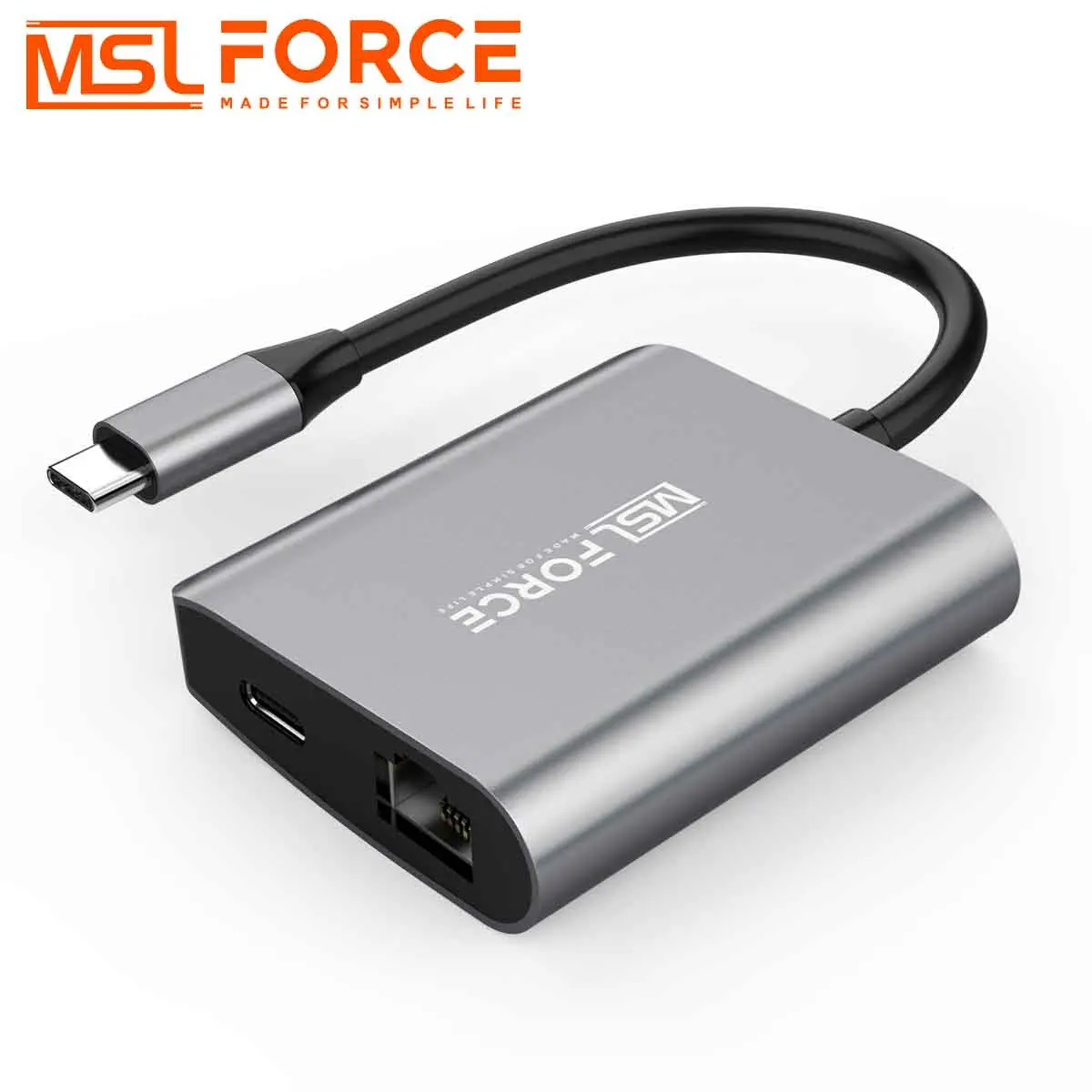 USB-C гигабитный адаптер RJ45 со скоростью прохождения PD100W, скорость Ethernet 1000 Мбит/с для ChromeCast с поддержкой Google TV Ethernet - изображение