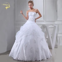 jeanne love ball gown strapless wedding dresses 2021 bridal gowns applique beading white wedding gowns robe de mariage plus size