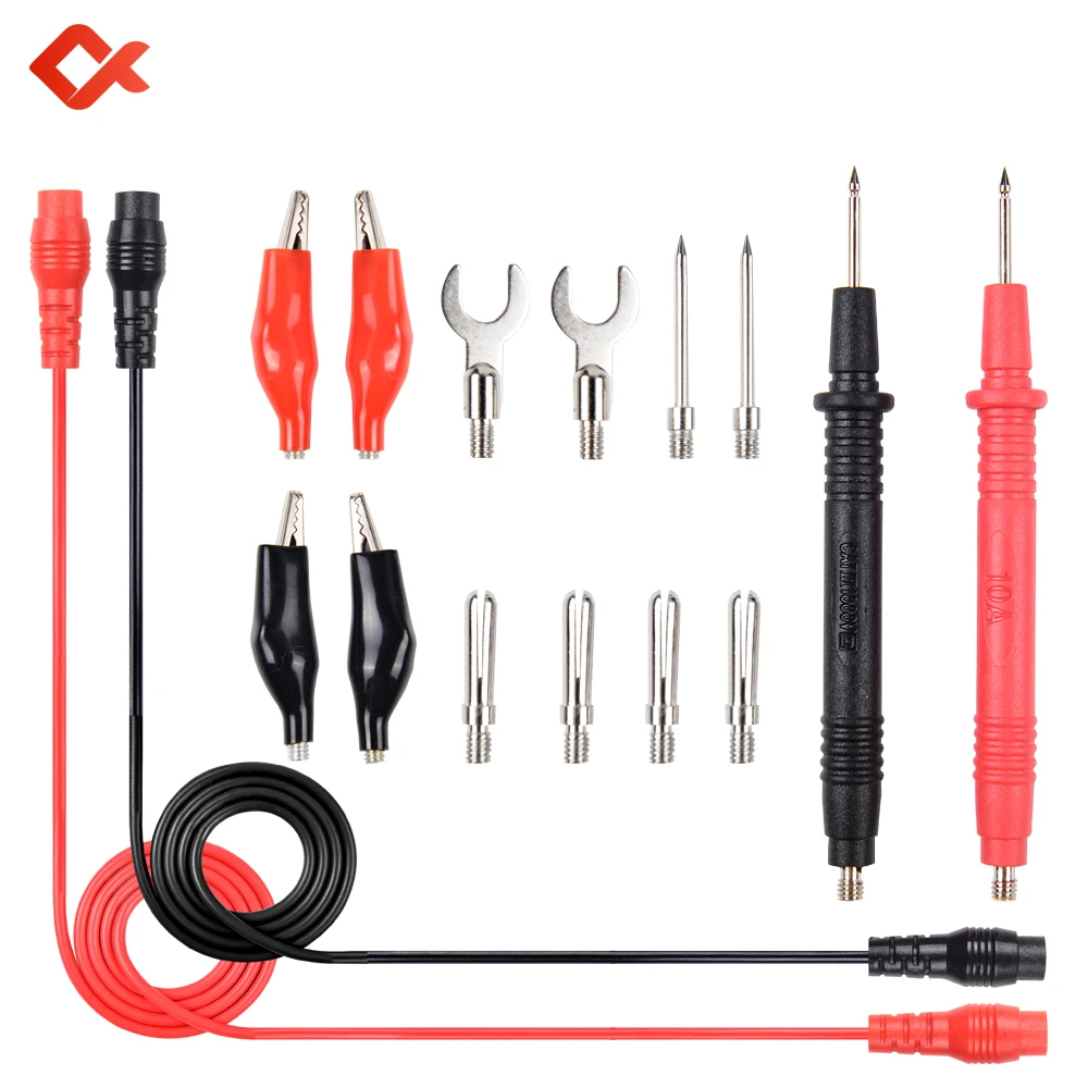 

QHTITEC Professional Electrical Multimeter Test Leads Set With Alligator Clips Test Hook Test Probes Lead Kit 1000V 10A CAT.III