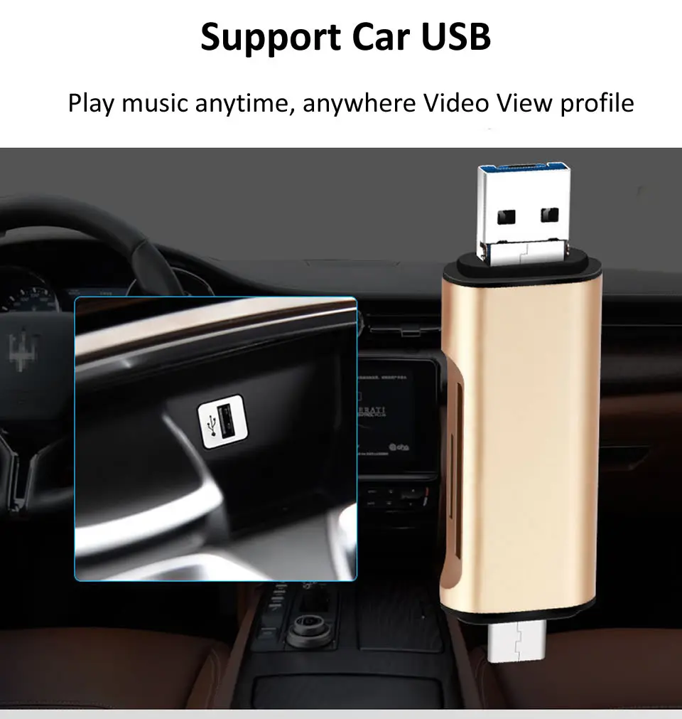5-в-1 Тип C OTG кард-ридер с флеш-накопитель USB с гнездовым Интерфейс для ПК USB 3,0 чтения TF слот для карт памяти для устройства чтения sd-карт компьютерные принадлежности