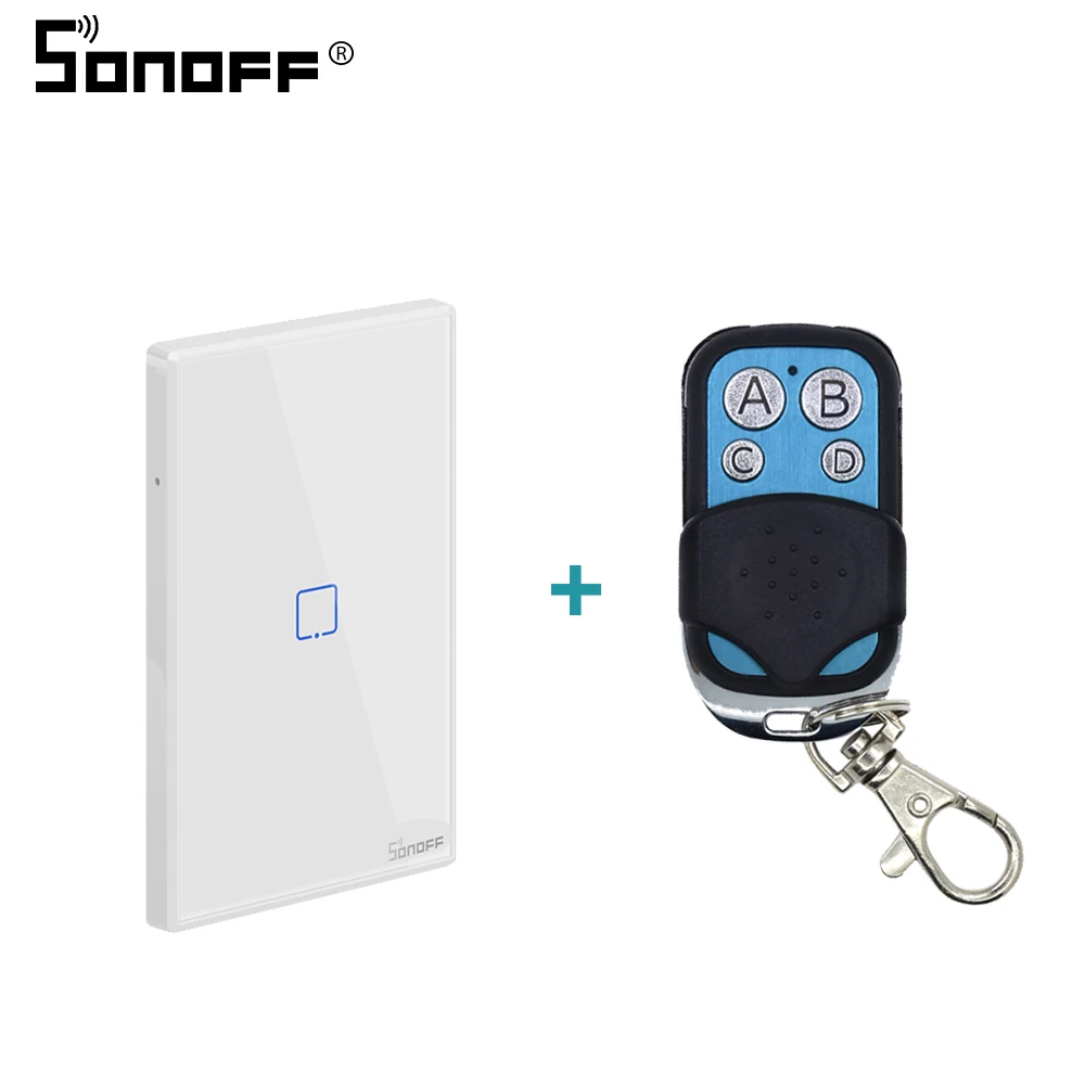 Sonoff TX RF Wifi переключатель T2 220 В светильник ЕС/Великобритания/США 1 банда Сенсорная панель 433 МГц управление для Google Home/Alexa умный дом автоматизация - Комплект: T2 US 433mHz