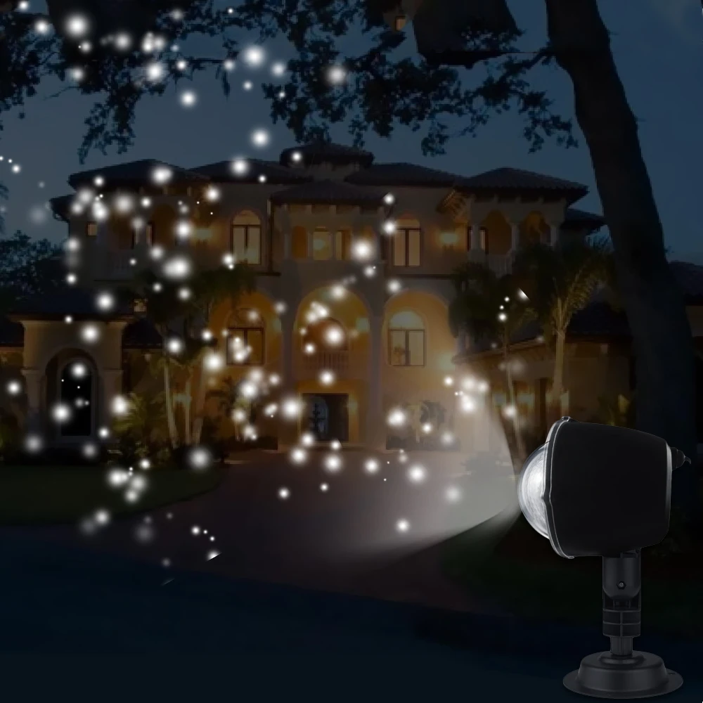 Светодиодный прожектор с эффектом снегопада светильник Открытый рождественский