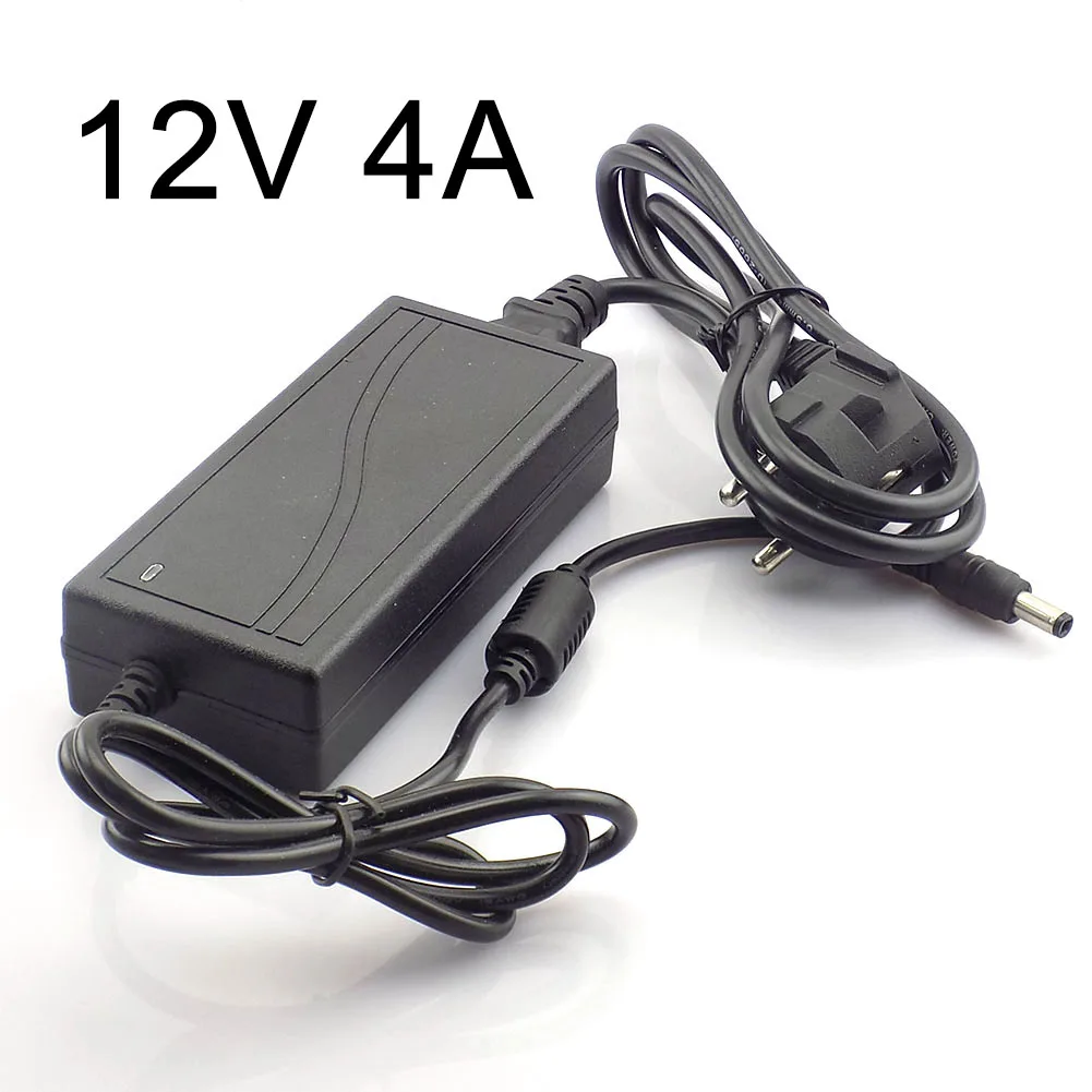 

AC DC LED Power Adapter 240V 12V 4A US EU Plug Supply Charger Driver Adaptor for CCTV IP Camera LED Light Strip 5.5mm x 2.1mm