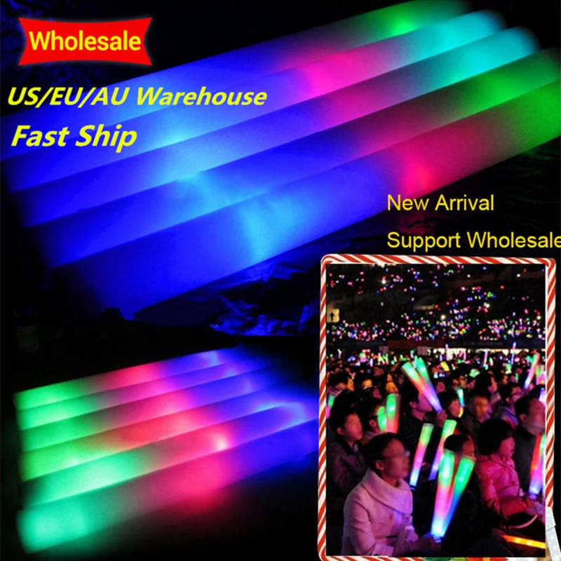 Светящиеся палочки 100 шт. из пеноматериала со светодиодной подсветкой для