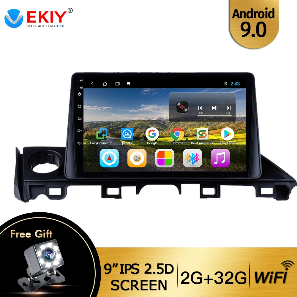Автомобильный мультимедийный плеер EKIY 9 &quotIPS Android 0 для Mazda 6 Atenza 2016 2017 2 Din Стерео GPS